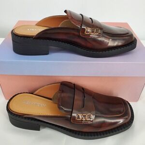 Lisa Vicky Gal Mule Loafer Mule Walnut‎ Brown Womens 6M New In Box